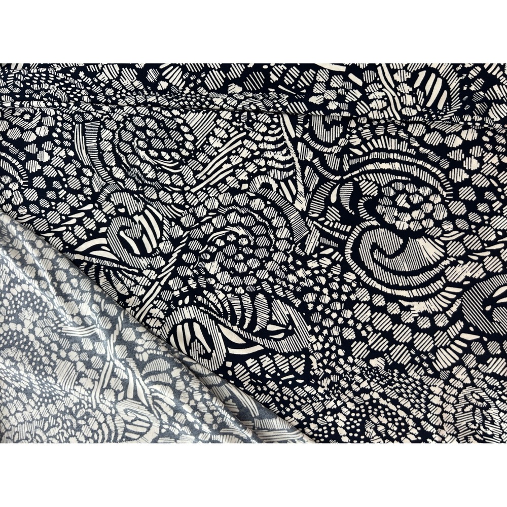 Chaps Womens Navy Blue White Abstract Print Sleeveless Faux Wrap Dress Small - Picture 9 of 10
